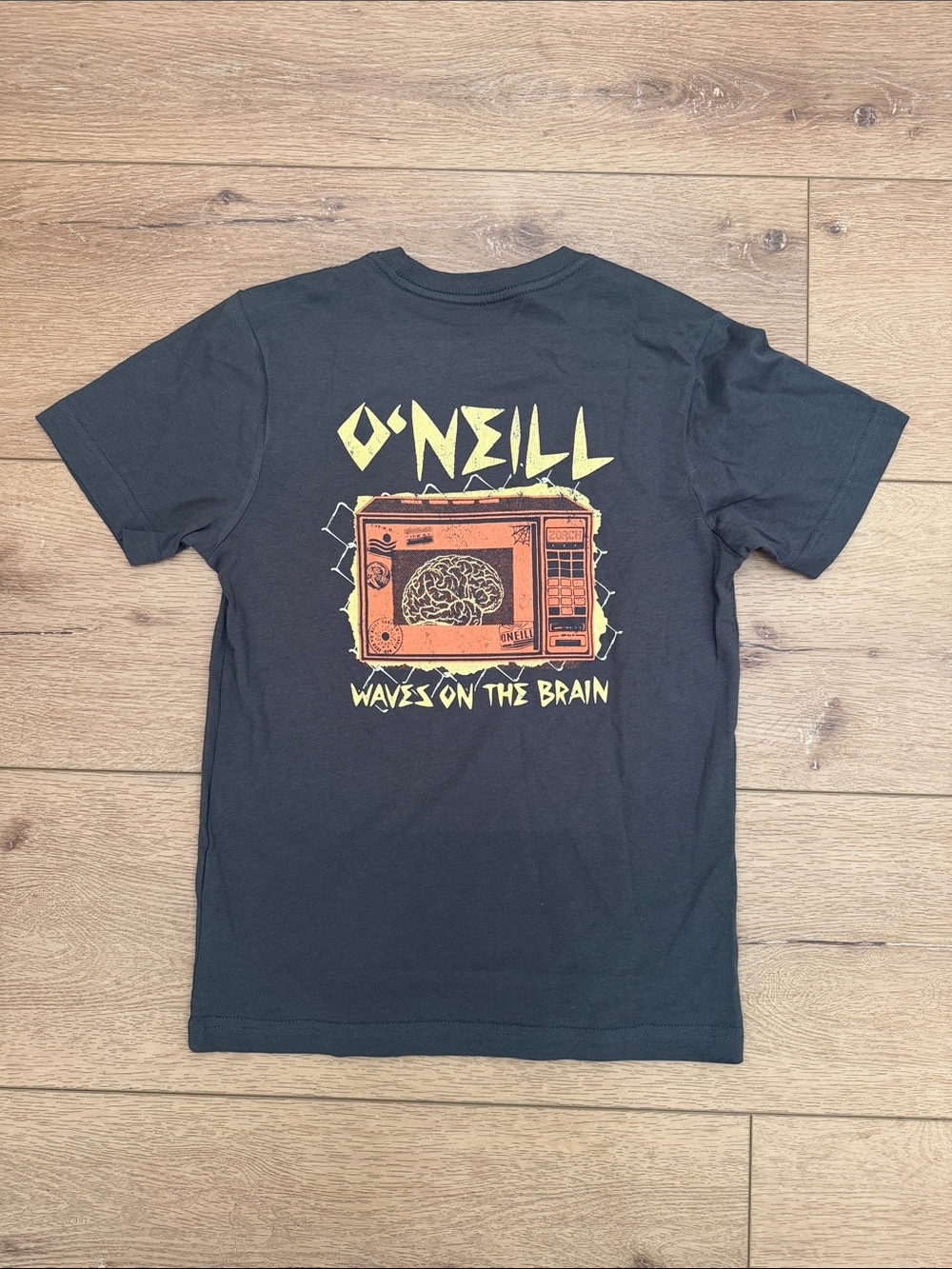 O'Neill Black Tee 🏄🏻‍♂️Surf shirt - Waves On The Brain Boy SMALL NWOT